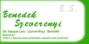 benedek szeverenyi business card